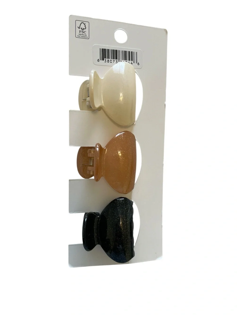 Melody Neutral Trio Hair Claw Clips - Cream, Tan, Black